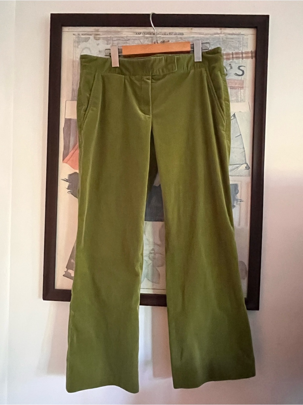 Vintage Theory Made in USA 90s Y2K Olive Green Cropped Cords 8-10
